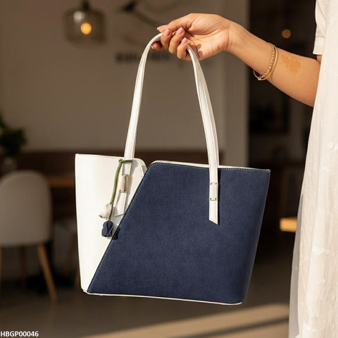 HBGP00046 Blue & White Grace Tote Bag