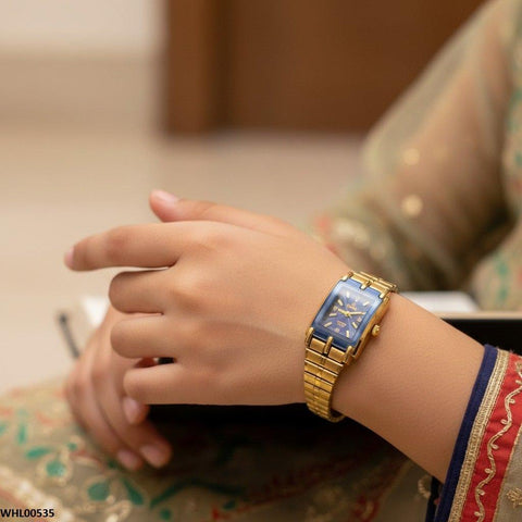 WHL00535 IWA Rectangle Blue Dial Women's Watch - WHL