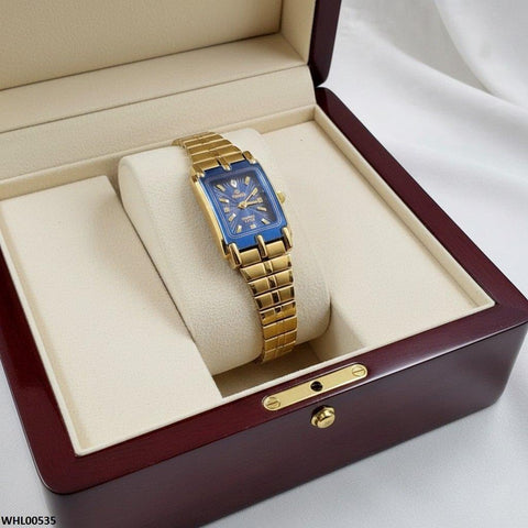 WHL00535 IWA Rectangle Blue Dial Women's Watch - WHL