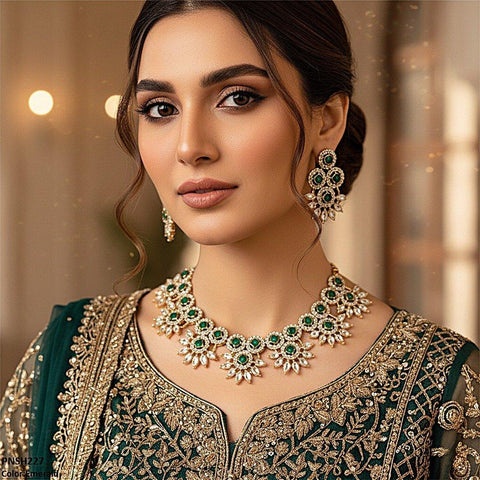 PNSH227 SDQ Round Pear Necklace Set - PNSH