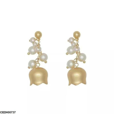 CEDH00737 YHC Pearl Bell Drop Earrings - CEDH