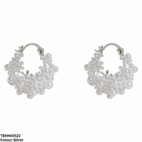 TEHH00522  YHC Round Pearl Hoops Pair - TEHH