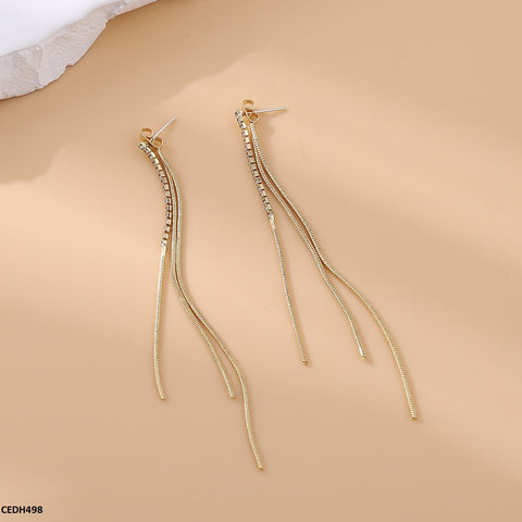 CEDH498 SGC Chain Drop Earrings - CEDH