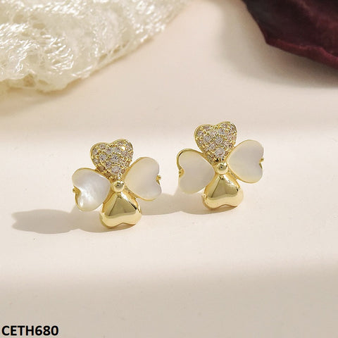 CETH680 YQG Flower Stud Tops Pair - CETH