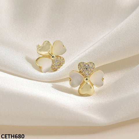 CETH680 YQG Flower Stud Tops Pair - CETH