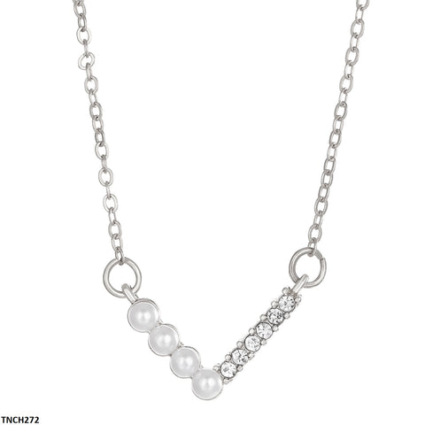 TNCH272 QWN V-Shaped Pearl Necklace - TNCH
