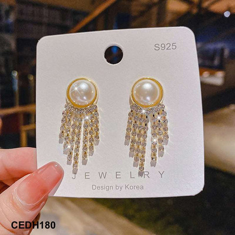 CEDH180 SIQ Pearl Tassel Drop Earrings - CEDH