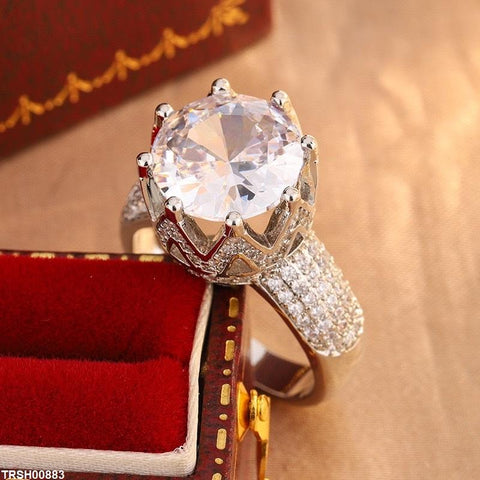 TRSH00883 KYC Round Cut Crown ZIRCON Ring - TRSH