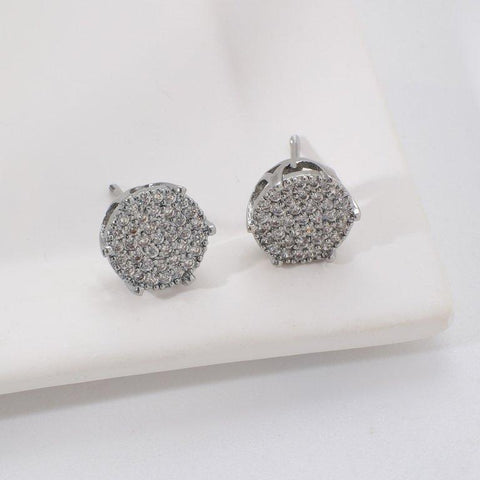 TETH00514 WKO Halo Crystal ZIRCON Stainless Steel Tops Pair - TETH