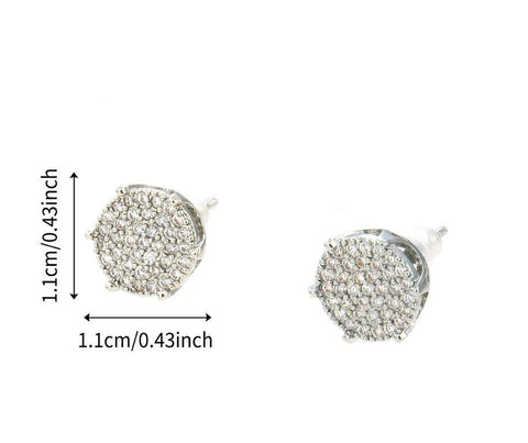 TETH00514 WKO Halo Crystal ZIRCON Stainless Steel Tops Pair - TETH