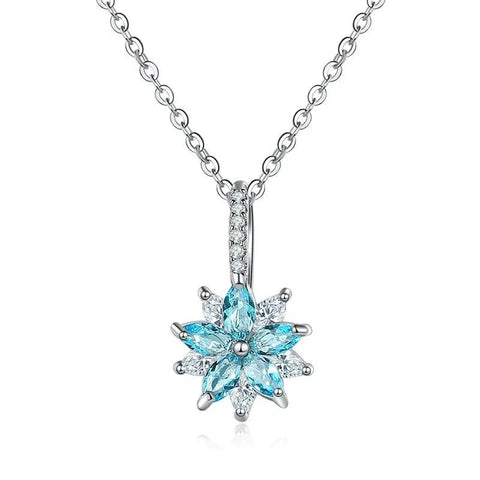 TPSH00948 WKO Stainless Steel Marquise Flower Zircon Pendant - TPSH