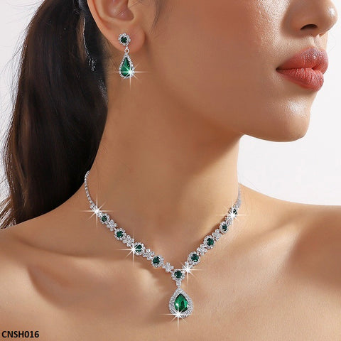 CNSH016 YJJ Tear Bracket Necklace Set - CNSH