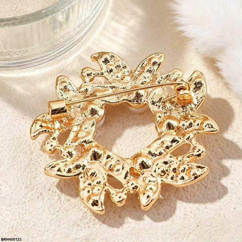 BRHH00123 XST Pearl wreath Zircon Broach - BRHH