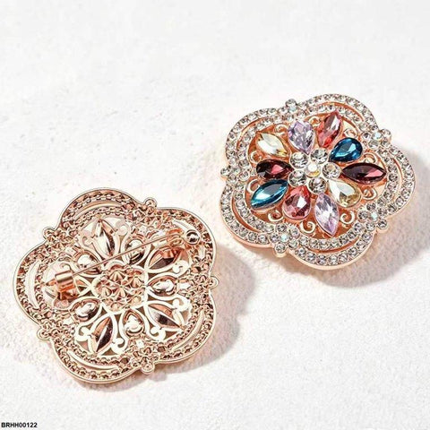 BRHH00122 XST Floral Flower Zircon Broach - BRHH