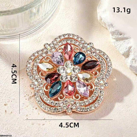 BRHH00122 XST Floral Flower Zircon Broach - BRHH