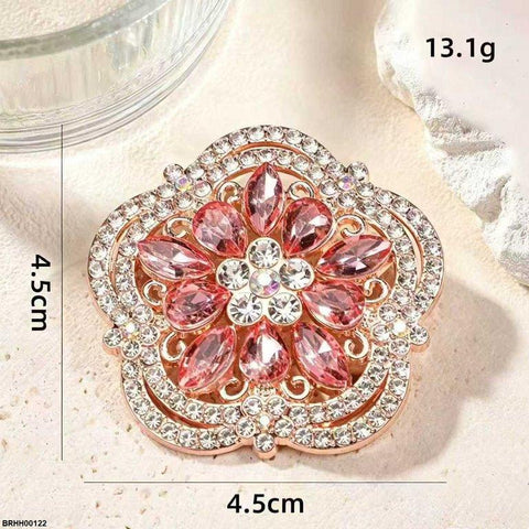 BRHH00122 XST Floral Flower Zircon Broach - BRHH