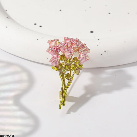 BRHH00135 XST Pink Rose Bouquet Broach - BRHH