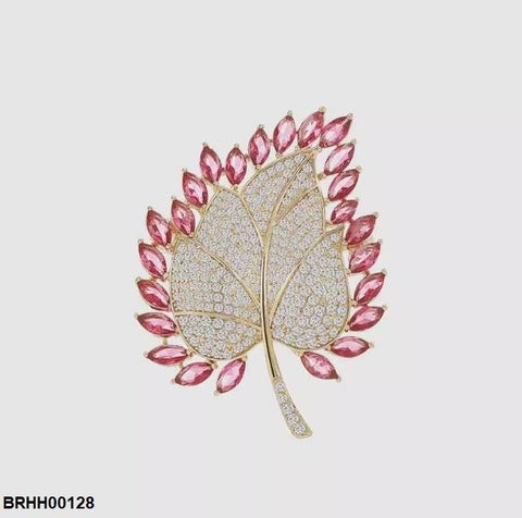 BRHH00128 XST Maple Leaf Zircon Broach - BRHH