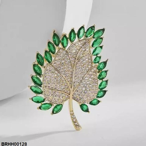 BRHH00128 XST Maple Leaf Zircon Broach - BRHH