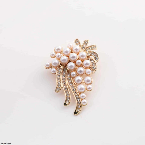 BRHH00131 XST Pearl Flower Zircon Broach - BRHH