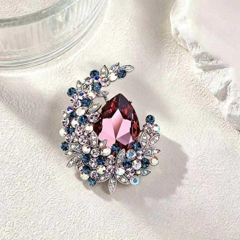 BRHH00139 XST Tear Flower Zircon Broach - BRHH