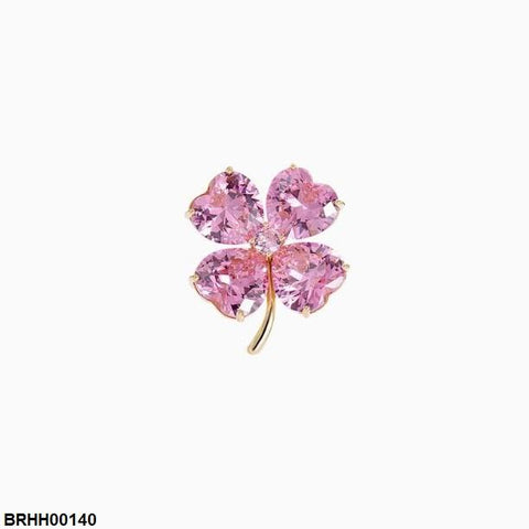 BRHH00140 XST Heart Flower Zircon Broach - BRHH