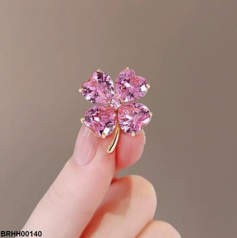 BRHH00140 XST Heart Flower Zircon Broach - BRHH