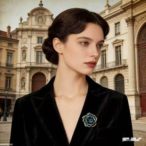 BRHH00143  XST Blue Rose Zircon Broach - BRHH