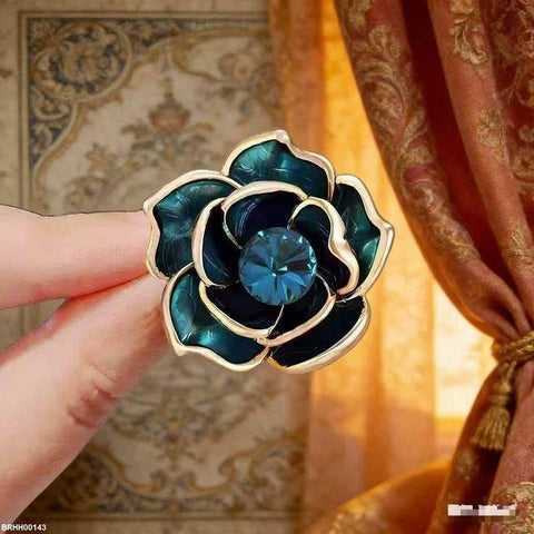 BRHH00143  XST Blue Rose Zircon Broach - BRHH