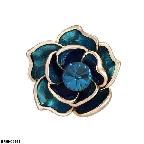 BRHH00143  XST Blue Rose Zircon Broach - BRHH