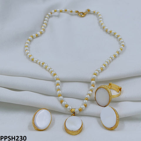 PPSH230 FRN Pearl Oval Pendant Set - PPSH