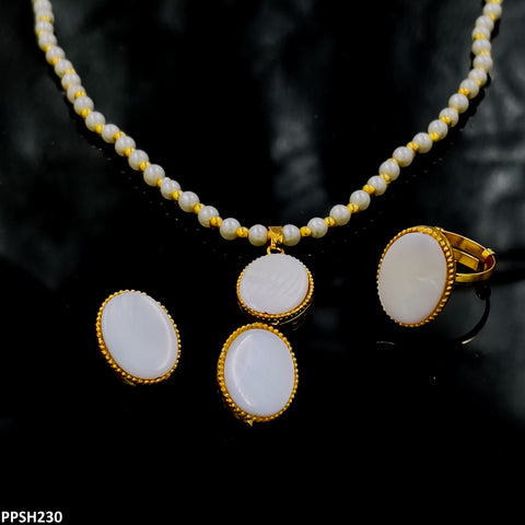 PPSH230 FRN Pearl Oval Pendant Set - PPSH