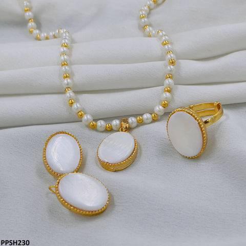 PPSH230 FRN Pearl Oval Pendant Set - PPSH