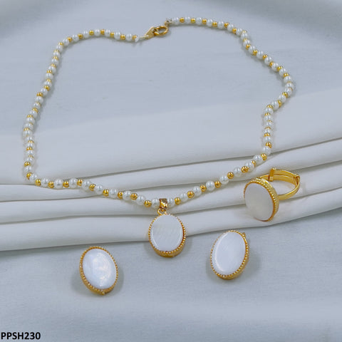 PPSH230 FRN Pearl Oval Pendant Set - PPSH