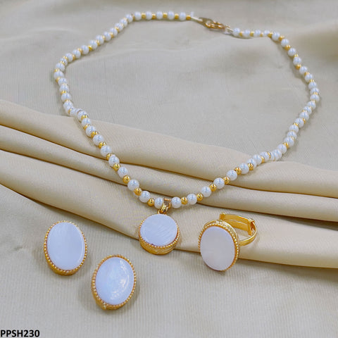 PPSH230 FRN Pearl Oval Pendant Set - PPSH