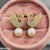 PETH161 SDQ Duck Pearl Ear Tops Pair