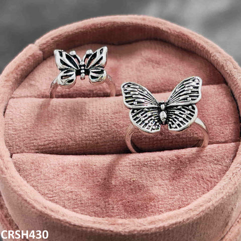 Enhance your style with our CRSH430 LSH 2 Butterfly Rings. Made from fashionable and artificial materials, these adjustable rings add a touch of elegance to any outfit. A must-have fashion accessory from TJ Wholesale Pakistan.