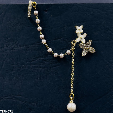 TEFH071 SYB Flower Pearl Ear Cuff - TEFH