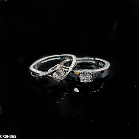 CRSH369 ZFQ Heart Couple Rings Adjustable - TRSH