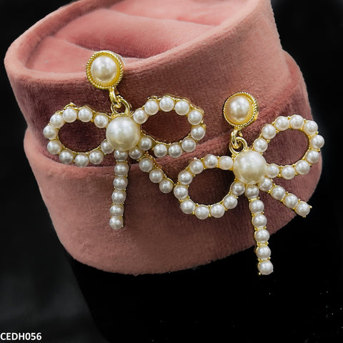 CEDH056 LSH Bow Tear drop Earrings - CEDH