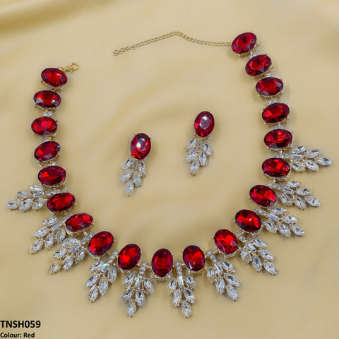 TNSH059 BQN Oval Pear Necklace Set - CNSH