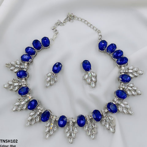 TNSH102 BQN Oval Pear Necklace Set - CNSH