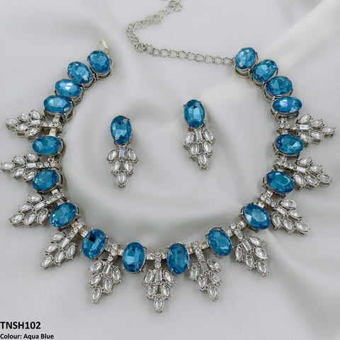 TNSH102 BQN Oval Pear Necklace Set - CNSH