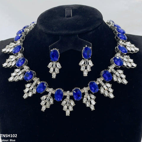 TNSH102 BQN Oval Pear Necklace Set - CNSH