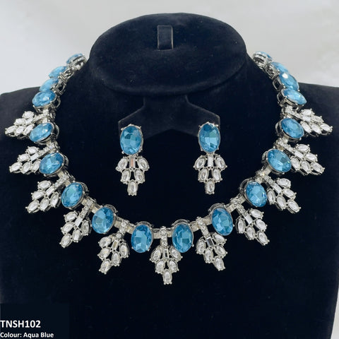 TNSH102 BQN Oval Pear Necklace Set - CNSH