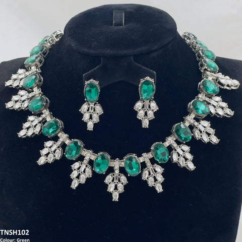 TNSH102 BQN Oval Pear Necklace Set - CNSH