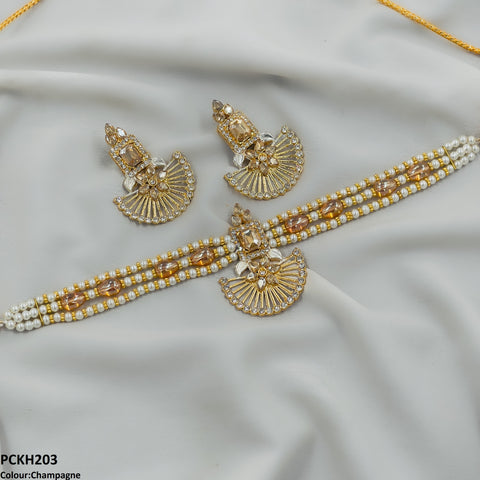 PCKH203 SDQ Square Flower Choker Set - PCKH