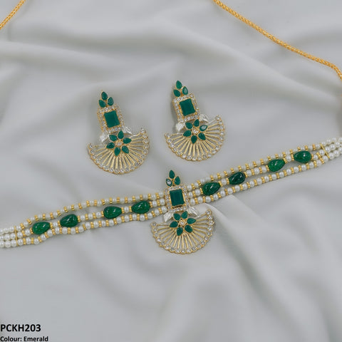 PCKH203 SDQ Square Flower Choker Set - PCKH