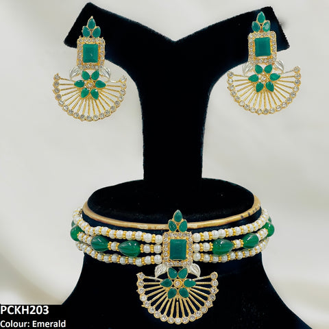 PCKH203 SDQ Square Flower Choker Set - PCKH