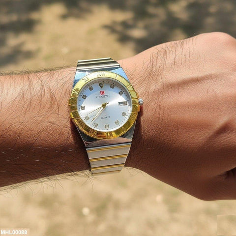 MHL00088 IWA Round Gold Bazel Men's Watch - MHL